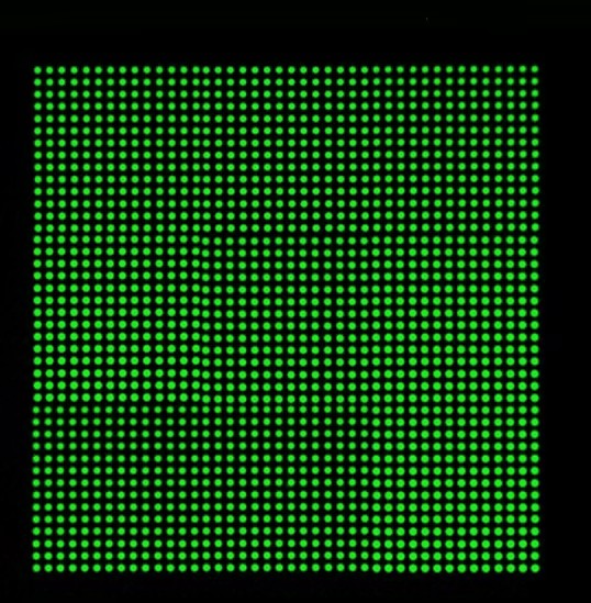 Fluorescent image of a dense printed microarray