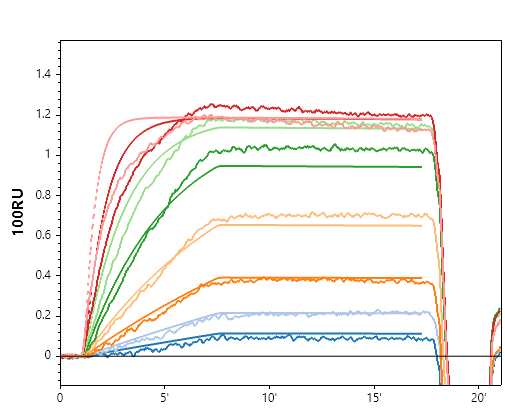 Representative small-molecule SPRi sensorgram