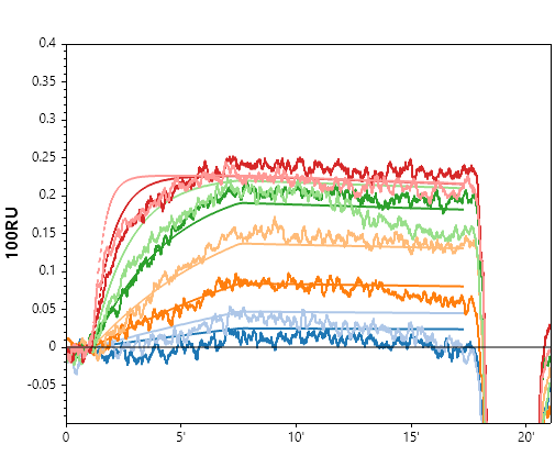 Representative small-molecule SPRi sensorgram