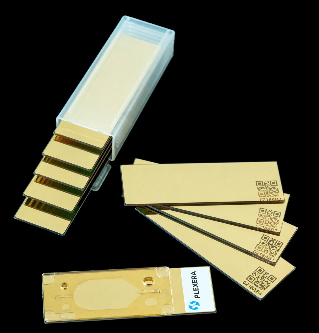 Plexera sensor chips with multiple gold and silver surface formats